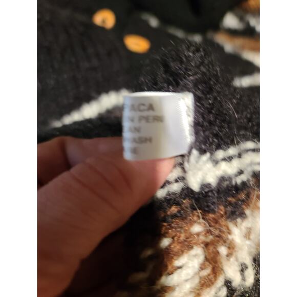 Alpaca Connection black white long cardigan sweater - medium - Picture 6 of 6